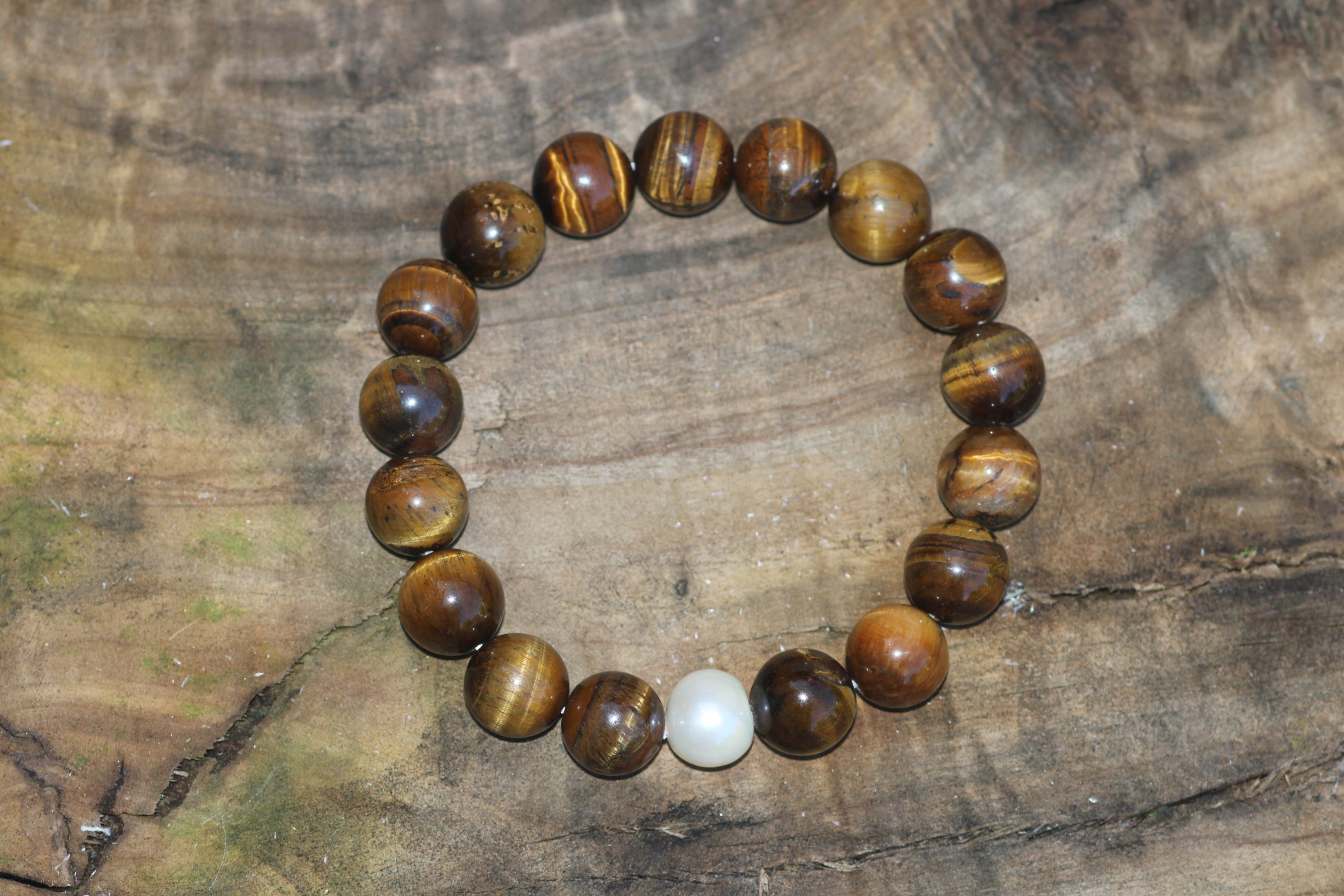 Asher Bracelet (Tiger's Eye/Pearl)